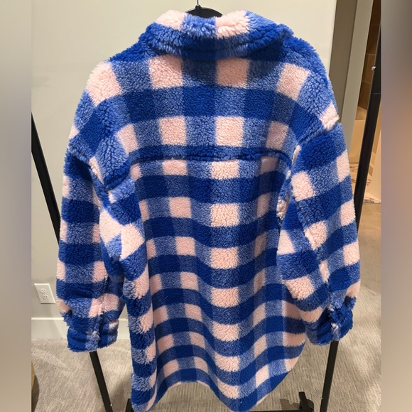 STAND Studio Blue & Pink Sherpa Teddy Coat - Picture 3 of 6